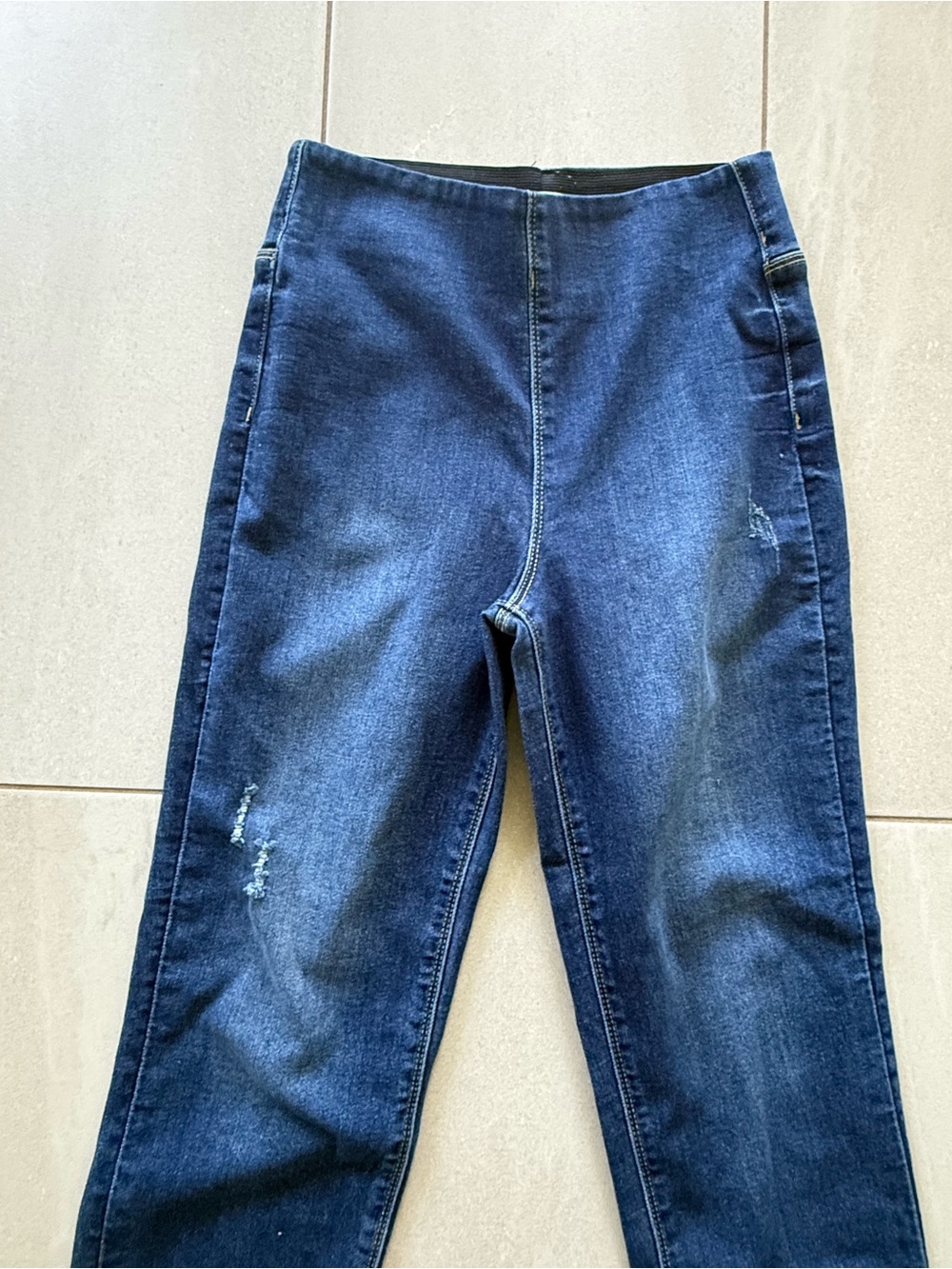 Risen Jeans Womens S High Rise Pull On Distressed Ankle Stretch Denim
